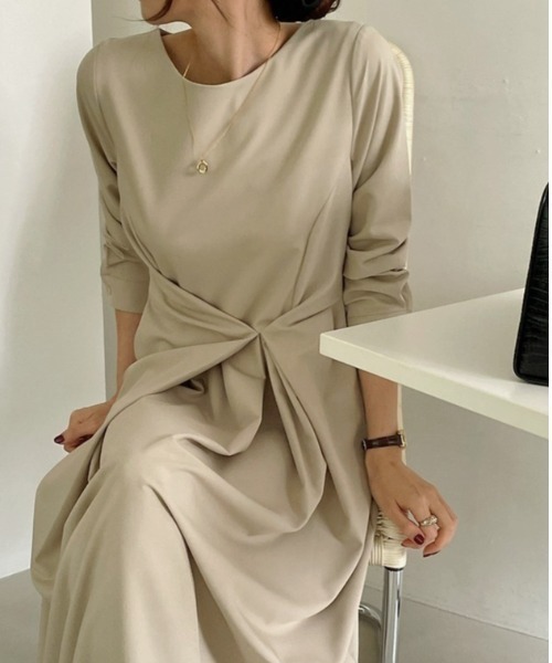 a lot of love（ア ロット オブ ラブ）の「ラップデザイン・ワンピース（ワンピース・レディース・モカ/ブラック/ベージュ・FREE）」の12枚目の写真