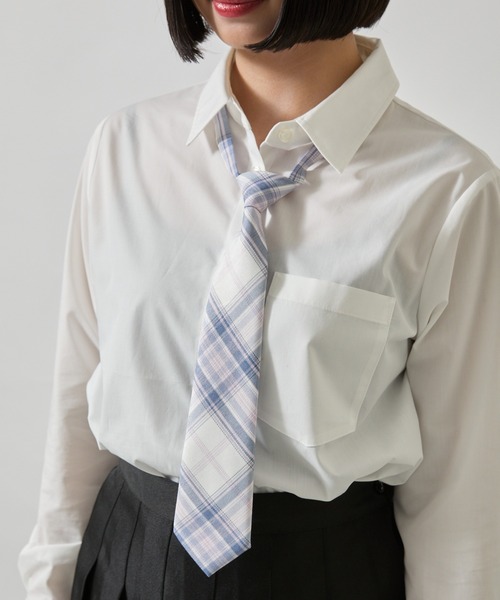 WEGO(ウィゴー)の「WEGO/チェックスクールネクタイ(ネクタイ・レディース・ホワイト系その他2/ホワイト系その他3/ブラック系その他2/ブラック系その他3/グレー系その他2/ブルー系その他2/ブルー系その他3/パープル系その他2/レッド系その他2/パープル系その他3/その他1/その他2/その他3/グレー系その他3/ブラウン系その他3/レッド系その他3/ベージュ系その他2/その他5/その他6/ブラウン系その他2/その他4・FREE)」の3枚目の写真