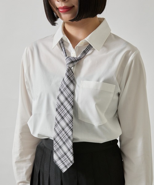 WEGO(ウィゴー)の「WEGO/チェックスクールネクタイ(ネクタイ・レディース・ホワイト系その他2/ホワイト系その他3/ブラック系その他2/ブラック系その他3/グレー系その他2/ブルー系その他2/ブルー系その他3/パープル系その他2/レッド系その他2/パープル系その他3/その他1/その他2/その他3/グレー系その他3/ブラウン系その他3/レッド系その他3/ベージュ系その他2/その他5/その他6/ブラウン系その他2/その他4・FREE)」の6枚目の写真