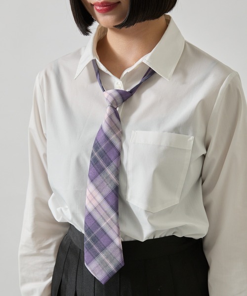 WEGO(ウィゴー)の「WEGO/チェックスクールネクタイ(ネクタイ・レディース・ホワイト系その他2/ホワイト系その他3/ブラック系その他2/ブラック系その他3/グレー系その他2/ブルー系その他2/ブルー系その他3/パープル系その他2/レッド系その他2/パープル系その他3/その他1/その他2/その他3/グレー系その他3/ブラウン系その他3/レッド系その他3/ベージュ系その他2/その他5/その他6/ブラウン系その他2/その他4・FREE)」の12枚目の写真