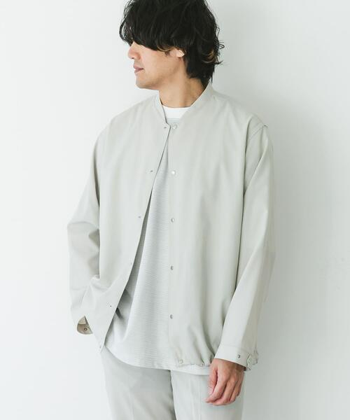 URBAN RESEARCH DOORS（アーバンリサーチドアーズ）の「『UR TECH DRYLUXE』『イージーケア/速乾/UVカット』ノーカラーブルゾン（ブルゾン・メンズ・ベージュ系その他/グリーン/ネイビー・LARGE/MEDIUM/X-LARGE）」の5枚目の写真