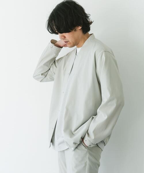 URBAN RESEARCH DOORS（アーバンリサーチドアーズ）の「『UR TECH DRYLUXE』『イージーケア/速乾/UVカット』ノーカラーブルゾン（ブルゾン・メンズ・ベージュ系その他/グリーン/ネイビー・LARGE/MEDIUM/X-LARGE）」の7枚目の写真