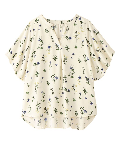 alotta(アロッタ)の「≪再入荷≫【接触冷感】さらさらEASYフレアスリーブブラウス(シャツ/ブラウス・レディース・ホワイト/ホワイト系その他/グレイッシュベージュ/ブラック/ドット/ブルー/イエロー系その他/ホワイト系その他2/ブルー系その他・M/L/LL/3L/4L/5L)」の12枚目の写真