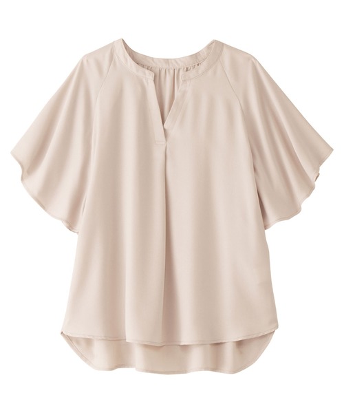 alotta(アロッタ)の「≪再入荷≫【接触冷感】さらさらEASYフレアスリーブブラウス(シャツ/ブラウス・レディース・ホワイト/ホワイト系その他/グレイッシュベージュ/ブラック/ドット/ブルー/イエロー系その他/ホワイト系その他2/ブルー系その他・M/L/LL/3L/4L/5L)」の14枚目の写真