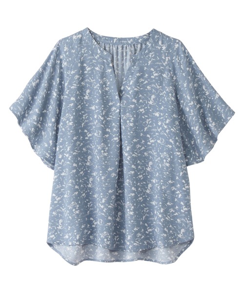 alotta(アロッタ)の「≪再入荷≫【接触冷感】さらさらEASYフレアスリーブブラウス(シャツ/ブラウス・レディース・ホワイト/ホワイト系その他/グレイッシュベージュ/ブラック/ドット/ブルー/イエロー系その他/ホワイト系その他2/ブルー系その他・M/L/LL/3L/4L/5L)」の15枚目の写真