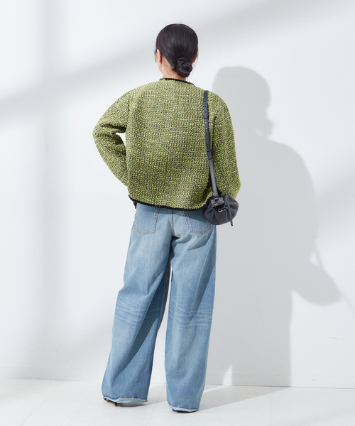 journal standard L'essage GIOLICA ツイードジャ journal standard L'essage ジャケット ノーカラージャケット