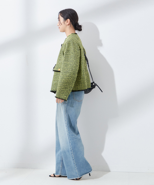 セール】《SP》GIOLICAツイードWIDE ジャケット（ノーカラージャケット