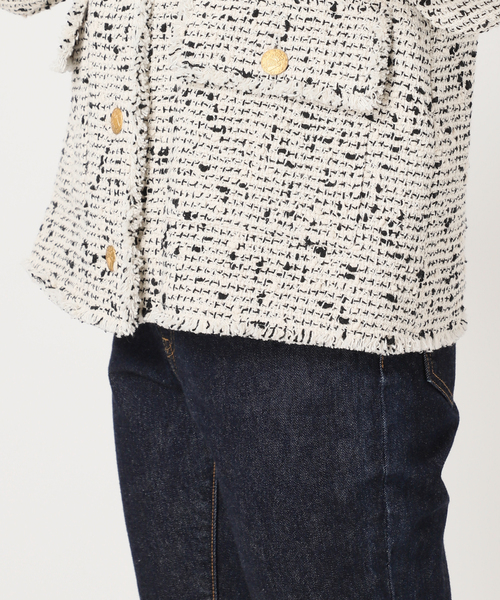 セール】《SP》GIOLICAツイードWIDE ジャケット（ノーカラージャケット