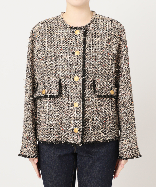 ジャーナルスタンダードレサージュ　GIOLICA ツイード　ノーカラージャケット journal standard L'essage（ジャーナルスタンダードレサージュ