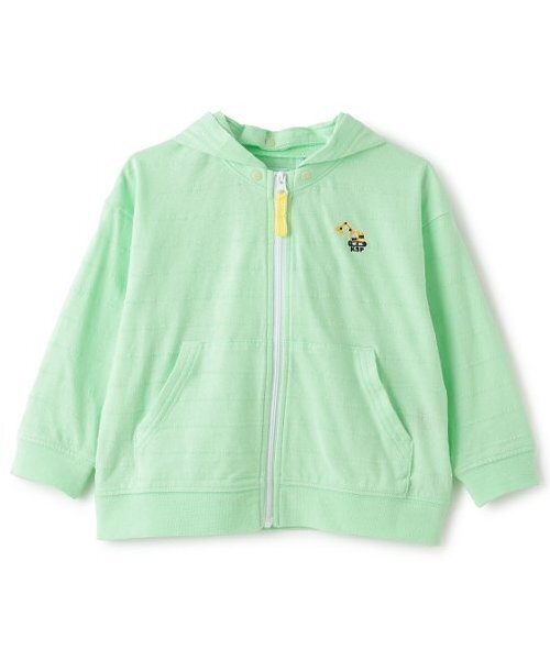 kladskap（クレードスコープ）の「重機ワンポイントジップパーカ（パーカー・キッズ・黄緑系/オフホワイト・130cm/120cm/110cm/90cm/100cm/80ｃｍ）」の2枚目の写真