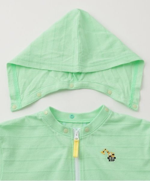 kladskap（クレードスコープ）の「重機ワンポイントジップパーカ（パーカー・キッズ・黄緑系/オフホワイト・130cm/120cm/110cm/90cm/100cm/80ｃｍ）」の5枚目の写真