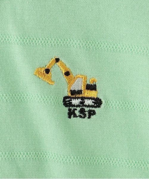 kladskap（クレードスコープ）の「重機ワンポイントジップパーカ（パーカー・キッズ・黄緑系/オフホワイト・130cm/120cm/110cm/90cm/100cm/80ｃｍ）」の6枚目の写真