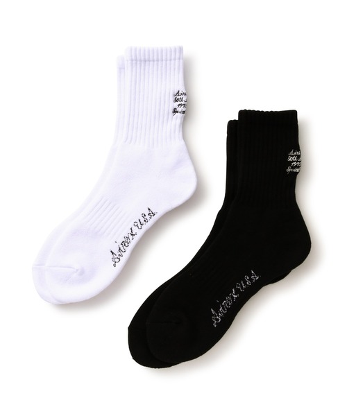 AVIREX（アヴィレックス）の「《直営店限定》50th ANNIVERSARY SOX / 50周年 靴下 / AVIREX / アヴィレックス（ソックス/靴下・メンズ・ホワイト/ブラック・FREE）」の2枚目の写真