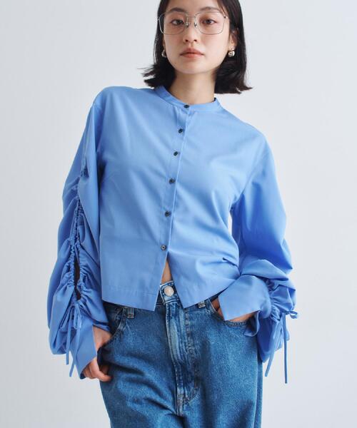 CODE A(コードエー)の「playful puffs blouse(シャツ/ブラウス・レディース・ホワイト/ブルー・00)」の3枚目の写真