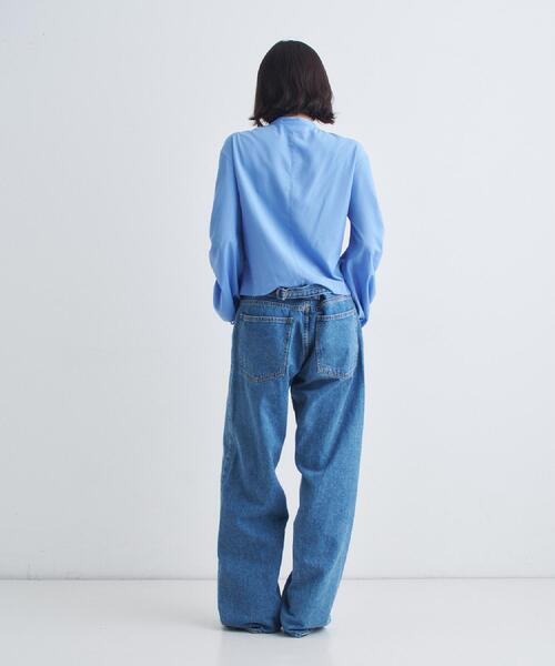 CODE A(コードエー)の「playful puffs blouse(シャツ/ブラウス・レディース・ホワイト/ブルー・00)」の6枚目の写真