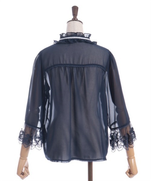 axes femme（アクシーズファム）の「プチローズ×リボンレースブラウス（シャツ/ブラウス・レディース・ネイビー/イエロー/ホワイト・FREE）」の12枚目の写真