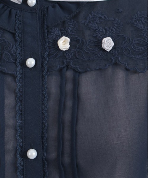 axes femme（アクシーズファム）の「プチローズ×リボンレースブラウス（シャツ/ブラウス・レディース・ネイビー/イエロー/ホワイト・FREE）」の14枚目の写真