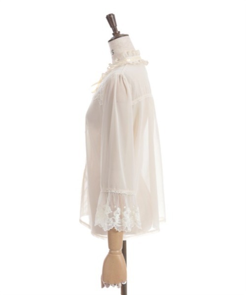 axes femme（アクシーズファム）の「プチローズ×リボンレースブラウス（シャツ/ブラウス・レディース・ネイビー/イエロー/ホワイト・FREE）」の8枚目の写真