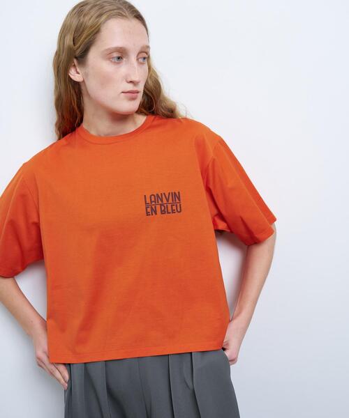LANVIN en Bleu（ランバンオンブルー）の「ワンポイントロゴTシャツ（Tシャツ/カットソー・レディース・ブラック/カーキ/オフホワイト/オレンジ・38）」の8枚目の写真