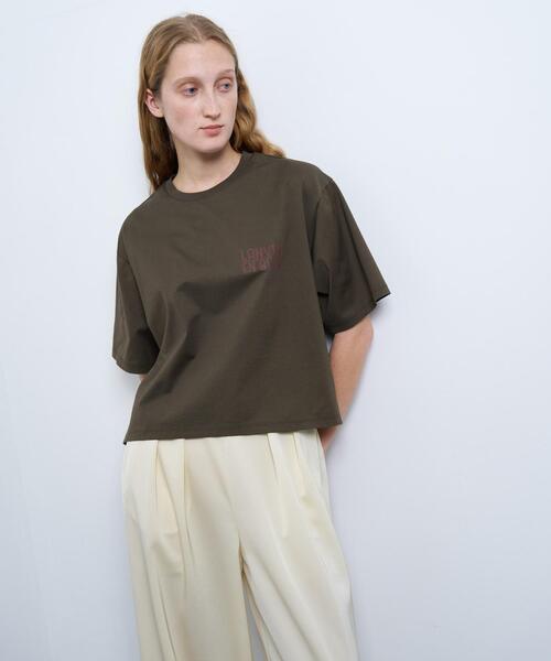 LANVIN en Bleu（ランバンオンブルー）の「ワンポイントロゴTシャツ（Tシャツ/カットソー・レディース・ブラック/カーキ/オフホワイト/オレンジ・38）」の15枚目の写真