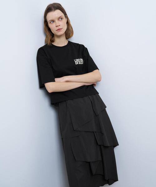 LANVIN en Bleu（ランバンオンブルー）の「ワンポイントロゴTシャツ（Tシャツ/カットソー・レディース・ブラック/カーキ/オフホワイト/オレンジ・38）」の21枚目の写真