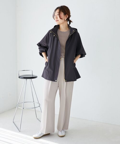 le.coeur blanc(ルクールブラン)の「ハイストレッチカルゼワッシャーベルテッドパンツ(その他パンツ・レディース・ライトグレー/ネイビー・38)」の15枚目の写真