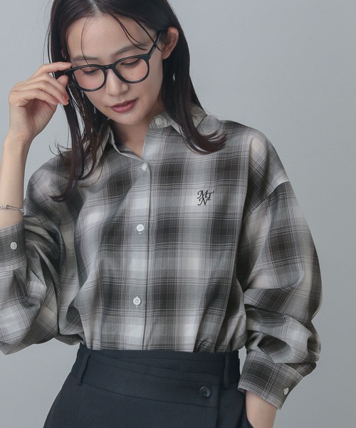 GLOBAL WORK（グローバルワーク）の「MATINEE LINE/着丈選べるチェックシャツ/327160（シャツ/ブラウス・レディース・イエロー/ブラック/ブラウン・LONG/REGULAR）」の13枚目の写真