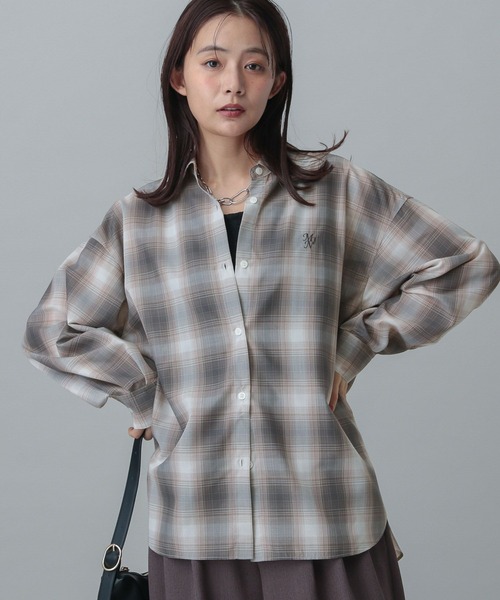 GLOBAL WORK（グローバルワーク）の「MATINEE LINE/着丈選べるチェックシャツ/327160（シャツ/ブラウス・レディース・イエロー/ブラック/ブラウン・LONG/REGULAR）」の18枚目の写真