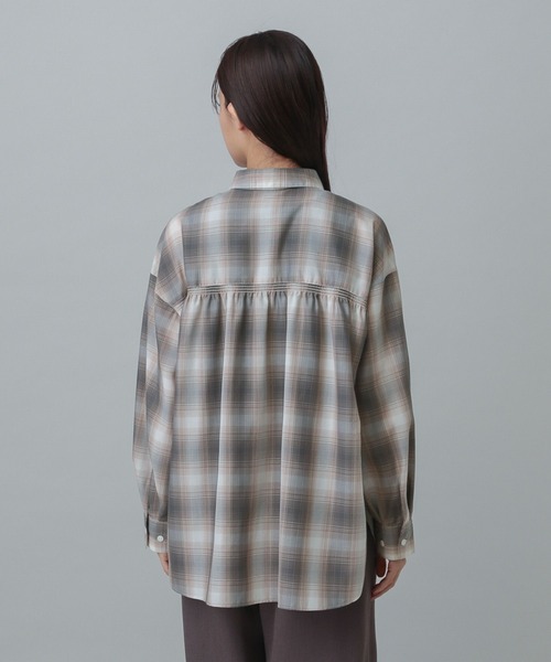 GLOBAL WORK（グローバルワーク）の「MATINEE LINE/着丈選べるチェックシャツ/327160（シャツ/ブラウス・レディース・イエロー/ブラック/ブラウン・LONG/REGULAR）」の21枚目の写真