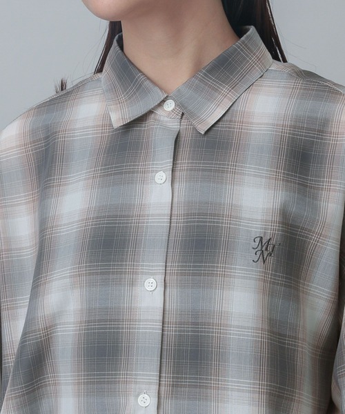 GLOBAL WORK（グローバルワーク）の「MATINEE LINE/着丈選べるチェックシャツ/327160（シャツ/ブラウス・レディース・イエロー/ブラック/ブラウン・LONG/REGULAR）」の22枚目の写真