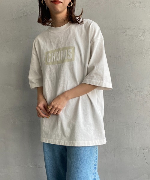 CHUMS（チャムス）の「[CHUMS/チャムス] ヘビーウェイト チャムスロゴ プリントTシャツ（Tシャツ/カットソー・レディース・ブラック/グレイッシュベージュ/ホワイト/ライトグリーン・M/L/XL）」の22枚目の写真