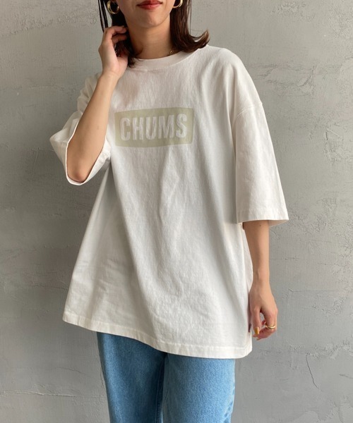 CHUMS（チャムス）の「[CHUMS/チャムス] ヘビーウェイト チャムスロゴ プリントTシャツ（Tシャツ/カットソー・レディース・ブラック/グレイッシュベージュ/ホワイト/ライトグリーン・M/L/XL）」の19枚目の写真