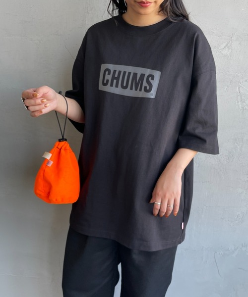 CHUMS（チャムス）の「[CHUMS/チャムス] ヘビーウェイト チャムスロゴ プリントTシャツ（Tシャツ/カットソー・レディース・ブラック/グレイッシュベージュ/ホワイト/ライトグリーン・M/L/XL）」の7枚目の写真