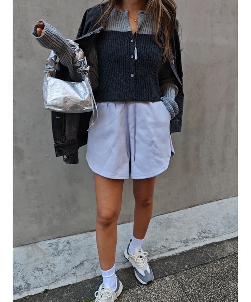 esutoreja(エストレジャ)の「スウェットショートパンツ(スウェットパンツ・レディース・イエロー/パープル・FREE)」の1枚目の写真