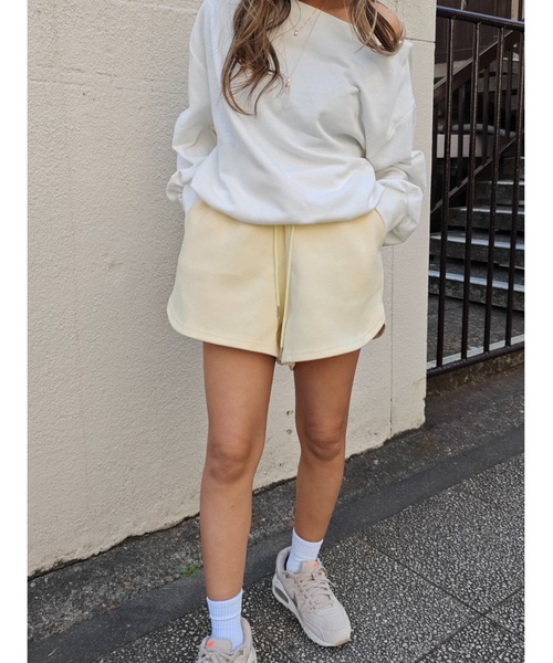 esutoreja(エストレジャ)の「スウェットショートパンツ(スウェットパンツ・レディース・イエロー/パープル・FREE)」の2枚目の写真