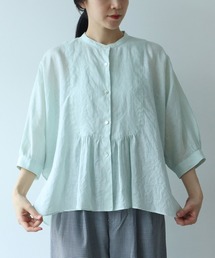 ユニ YUNI 小花刺繡 ノーカラー シャツ ブラウス トップス yuni｜ユニ のシャツ/ブラウス（ノーカラー）通販 - ZOZOTOWN