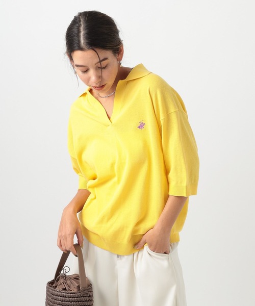 【新品未使用】crepuscule☆スキッパーニット☆1☆アイボリー crepuscule セーター ニット | 鹿の子 スキッパーポロシャツ MEN