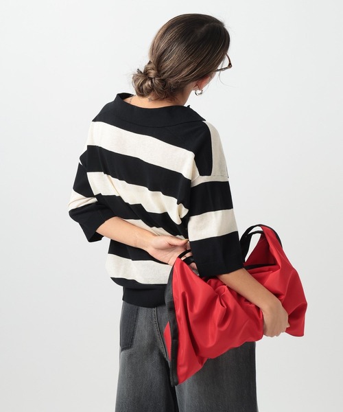 BEVERLY HILLS POLO CLUB（ビバリーヒルズポロクラブ）の「【BEVERLY HILLS POLO CLUB(ビバリーヒルズポロクラブ)】別注スキッパーニット（ニット/セーター・レディース・ブラック/レッド/イエロー・FREE）」の9枚目の写真