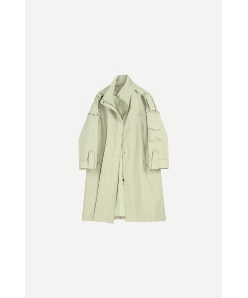 LOVE POMME POMME(ラブポムポム)の「Design Sleeve Trench Coat(トレンチコート・レディース・ミント/カーキ・MEDIUM)」の1枚目の写真