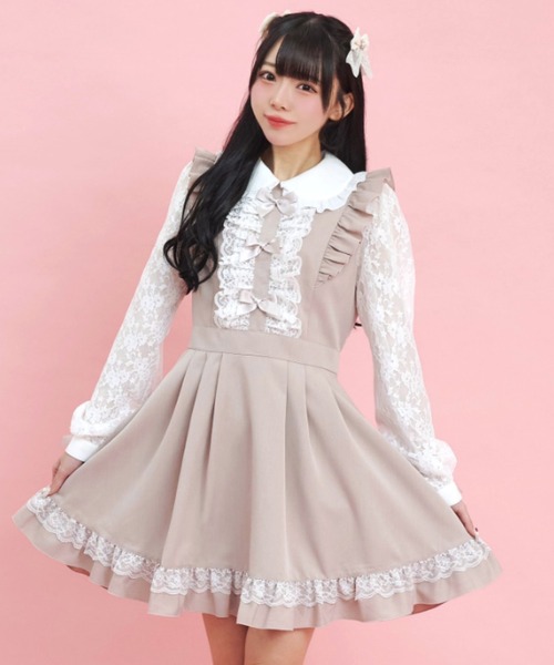 Secret Honey(シークレットハニー)の「ダブルレースフリルリボン付ワンピース(ワンピース・レディース・ブルー/ブラック/ピンク・MEDIUM)」の1枚目の写真