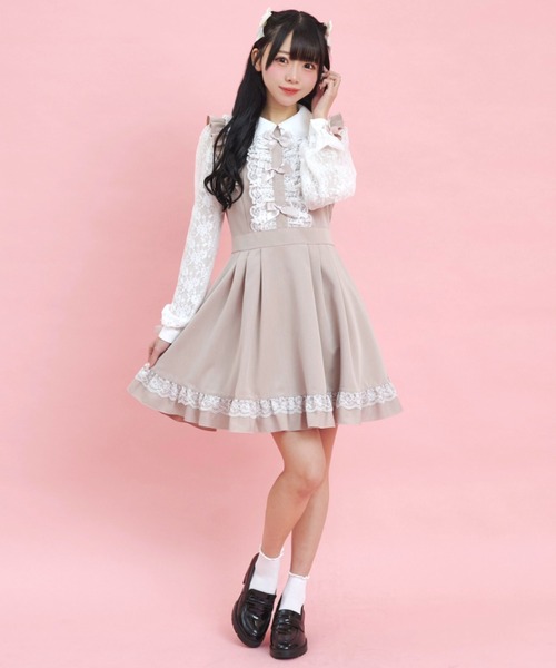 Secret Honey(シークレットハニー)の「ダブルレースフリルリボン付ワンピース(ワンピース・レディース・ブルー/ブラック/ピンク・MEDIUM)」の13枚目の写真