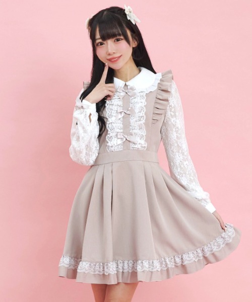Secret Honey(シークレットハニー)の「ダブルレースフリルリボン付ワンピース(ワンピース・レディース・ブルー/ブラック/ピンク・MEDIUM)」の12枚目の写真