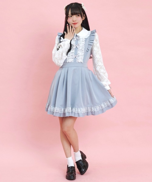 Secret Honey(シークレットハニー)の「ダブルレースフリルリボン付ワンピース(ワンピース・レディース・ブルー/ブラック/ピンク・MEDIUM)」の10枚目の写真