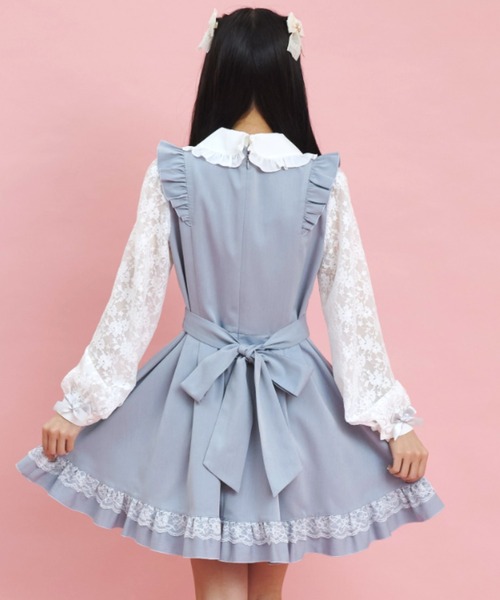 Secret Honey(シークレットハニー)の「ダブルレースフリルリボン付ワンピース(ワンピース・レディース・ブルー/ブラック/ピンク・MEDIUM)」の9枚目の写真