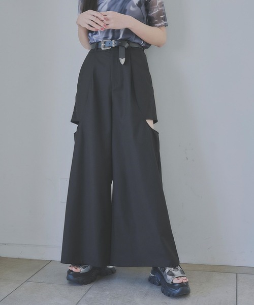 誕生日プレゼント セール】カットアウトワイドパンツ(HARE)（その他パンツ）｜HARE パンツ