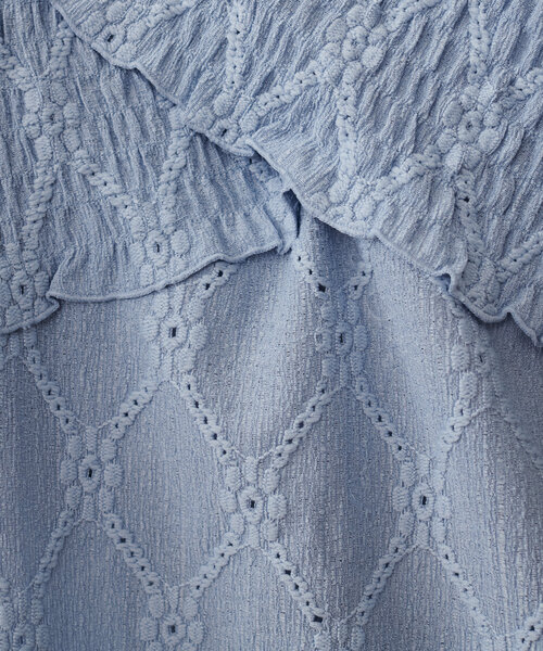 natural couture（ナチュラルクチュール）の「【WEB限定】アイレットカットレースクロスオフショルプルオーバー（Tシャツ/カットソー・レディース・オフホワイト/サックスブルー/ブラック・FREE）」の13枚目の写真