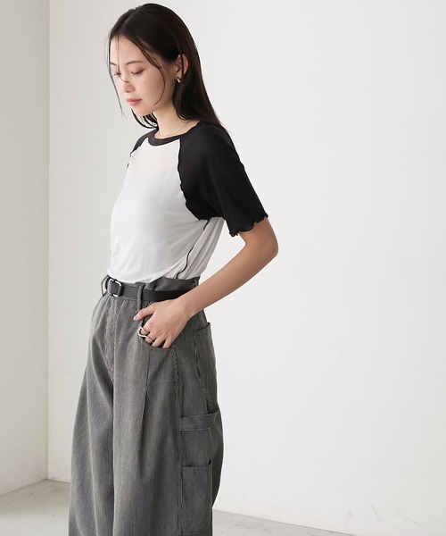 forksy.】ラグランメロー シアー半袖Tシャツ forksy.│MONO-MART