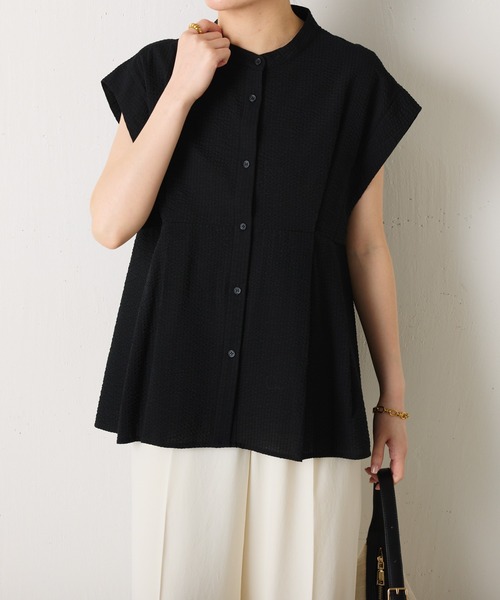 COLLAGE GALLARDAGALANTE（コラージュガリャルダガランテ）の「サッカー2WAYブラウス（シャツ/ブラウス・レディース・ホワイト/ブルー/ブラック・FREE）」の12枚目の写真