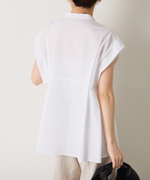 COLLAGE GALLARDAGALANTE（コラージュガリャルダガランテ）の「サッカー2WAYブラウス（シャツ/ブラウス・レディース・ホワイト/ブルー/ブラック・FREE）」の6枚目の写真