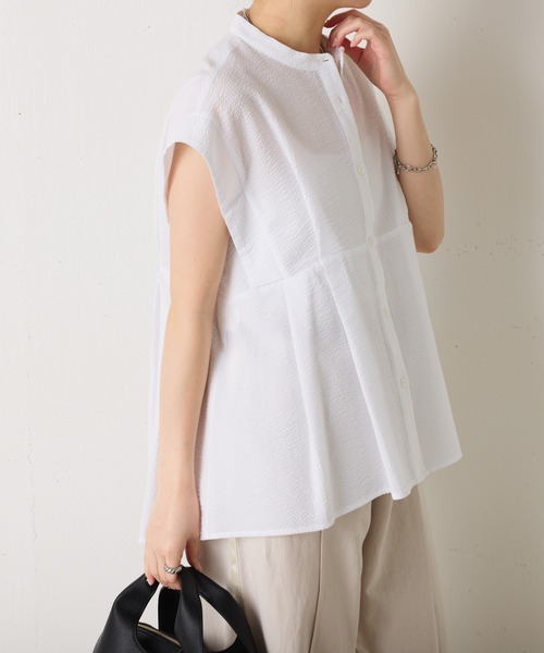 COLLAGE GALLARDAGALANTE（コラージュガリャルダガランテ）の「サッカー2WAYブラウス（シャツ/ブラウス・レディース・ホワイト/ブルー/ブラック・FREE）」の7枚目の写真